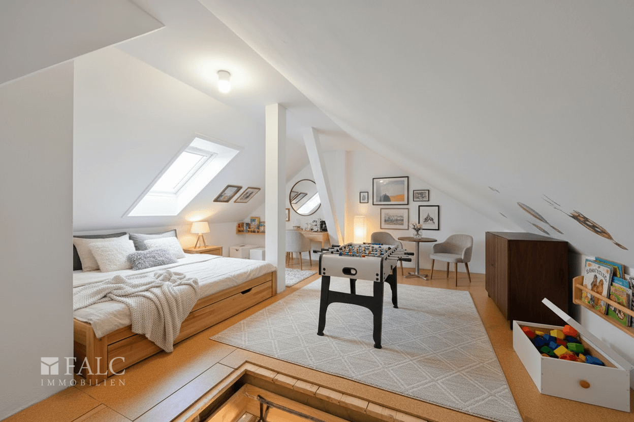 Einrichtungsbeispiel Hobby-, Gäste- oder Spielzimmer KI-generiert